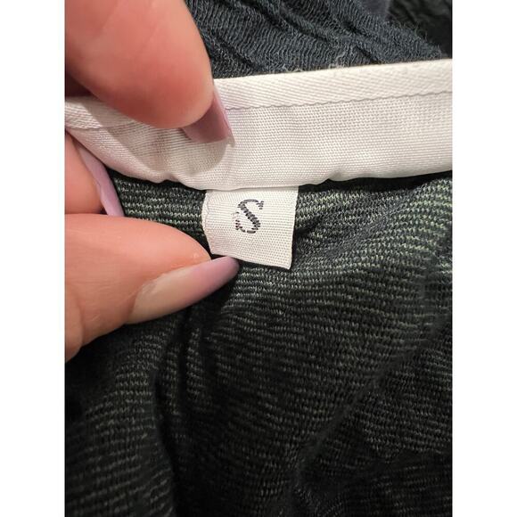 Bryn Walker Tunic Small Button Down Asymmetrical Crinkle Dark Green Lagenlook - Picture 8 of 8